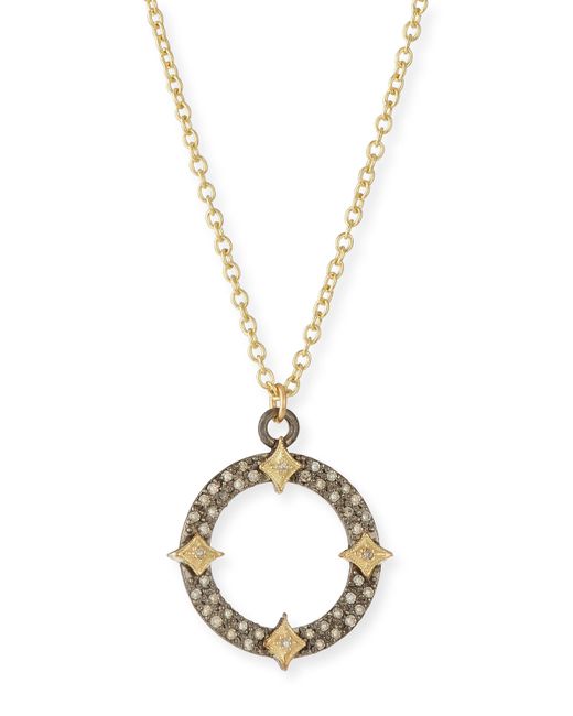 Armenta Old World Diamond Open Pendant Necklace w Crivelli