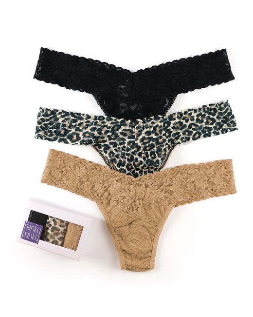 Hanky Panky Three-Pack Lace Low-Rise Thongs