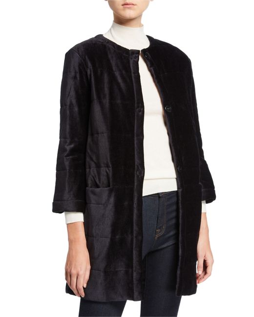 Majestic Filatures Quilted Velour Topper Coat