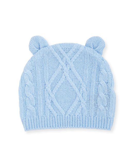 Sofia Cashmere Argyle Cable Knit Beanie Hat w Bear Ears 3-