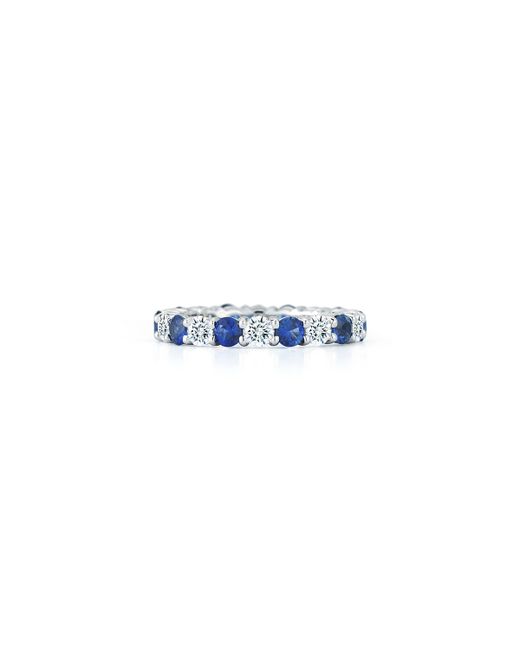 NM Diamond Collection Platinum Diamond Sapphire Eternity Ring