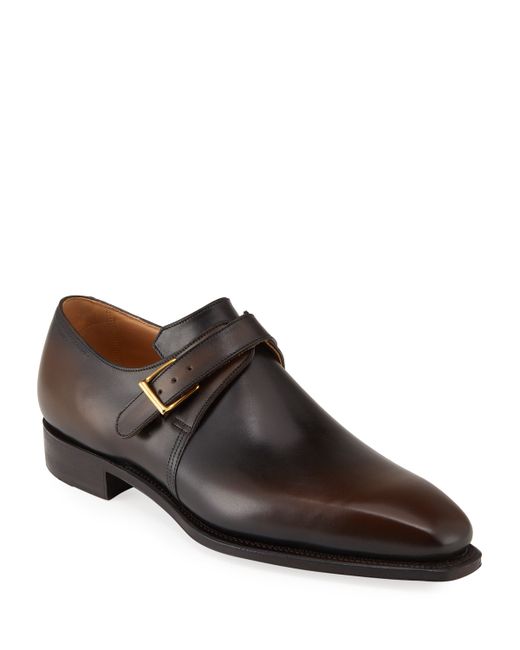 Corthay Arca Leather Monk-Strap Loafers