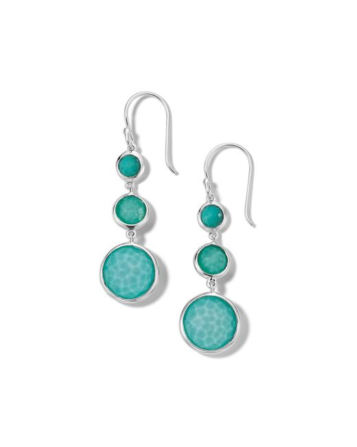 Ippolita Lollipop Lollitini 3-Stone Drop Earrings in Sterling Silver with Turquoise Doublet