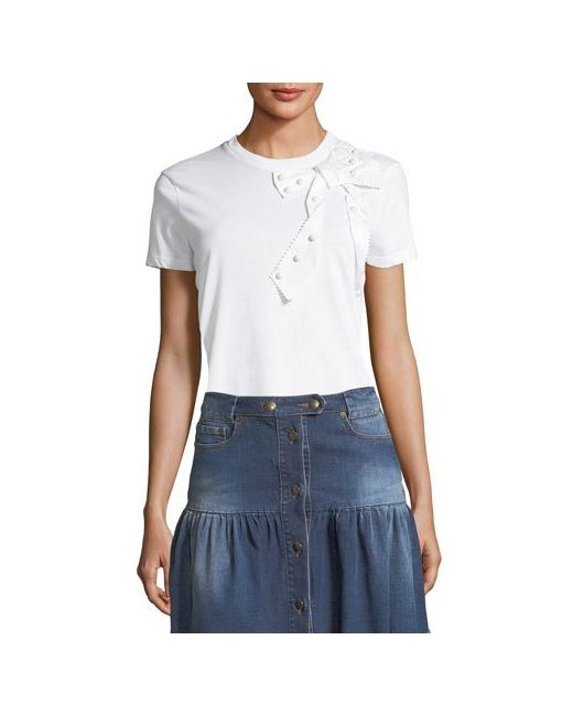 RED Valentino Bow-Embellished Jersey T-Shirt