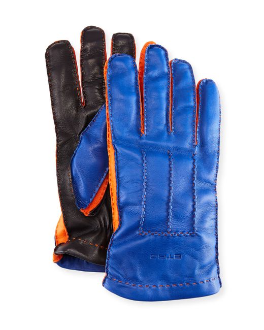 Etro Tricolor Napa Leather Gloves