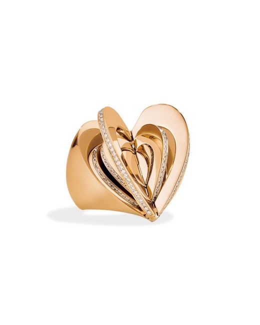 Cadar 18k Rose Gold Diamond Heart Ring 7