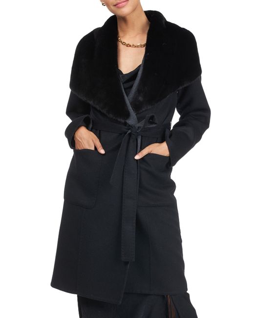 Gorski Loro Piana Wool Cashmere Coat with Mink Fur Collar