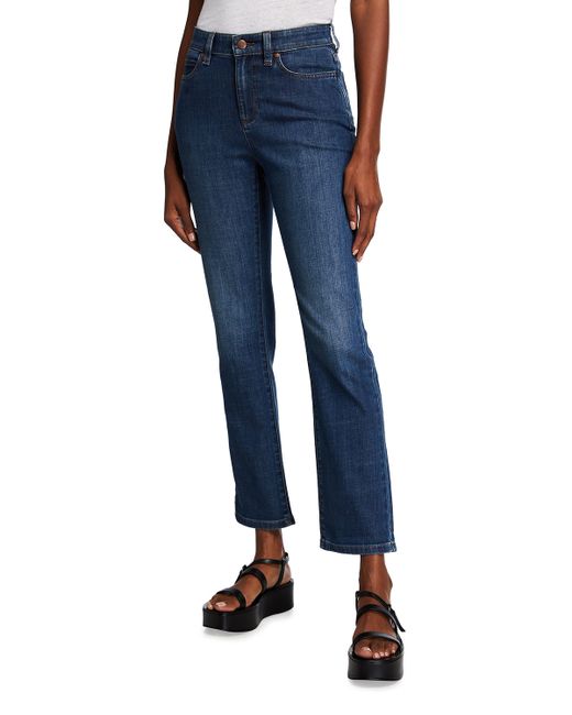 Eileen Fisher Petite Organic Stretch Cotton High-Rise Straight-Leg Jeans
