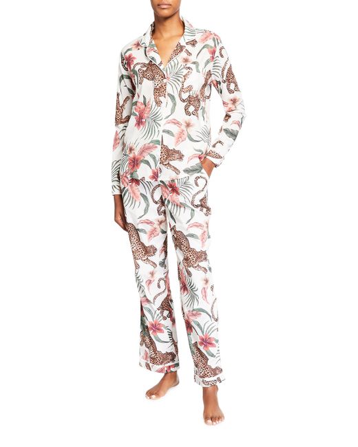 Desmond & Dempsey Soleia Cotton Long Pajama Set