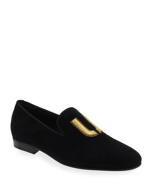Ungaro Logo Embroidered Suede Loafers