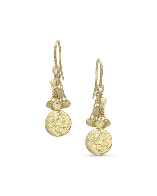 Dominique Cohen 18k Gold Griffin Coin Classic Fringe Earrings