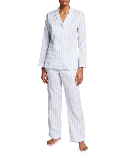 Derek Rose Capri 12 Striped Cotton Pajama Set