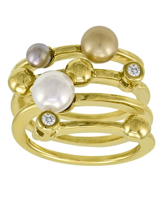 Majorica Four-Band Pearl Ring