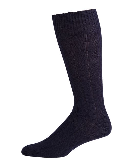 Neiman Marcus Ribbed Cashmere Socks