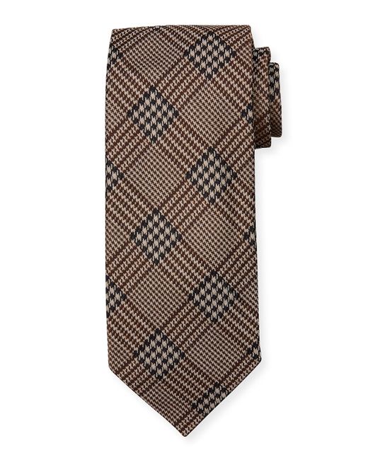 Tom Ford Houndstooth Plaid Cotton Tie