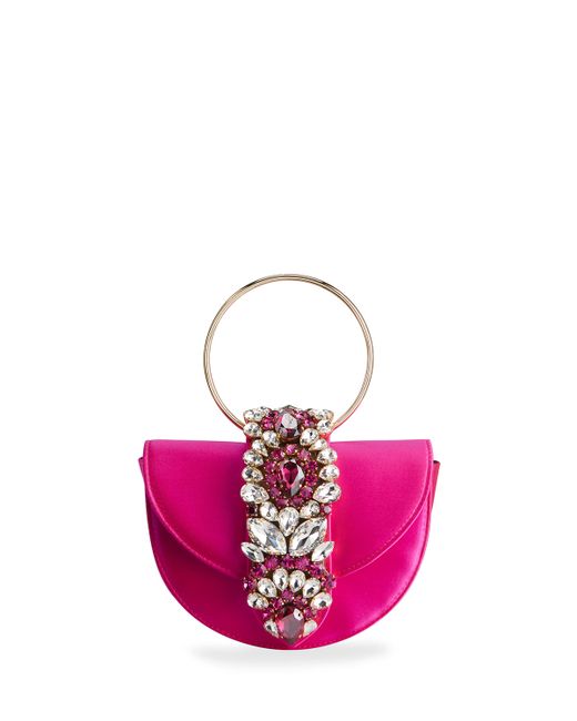 Gedebe Brigitte Mini Jeweled Satin Top-Handle Bag