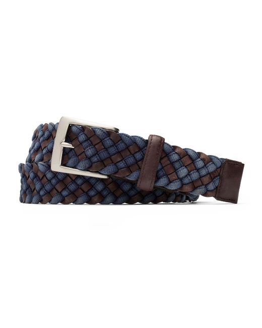 W. Kleinberg Braided Leather/Fabric Belt