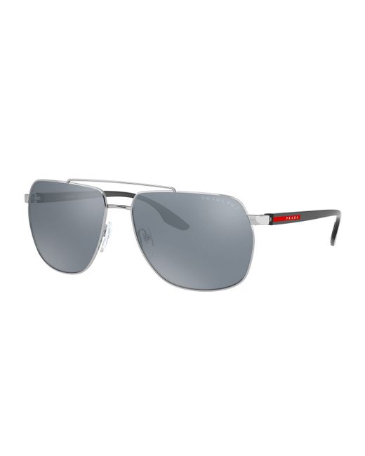 Prada Acetate/Metal Aviator Sunglasses