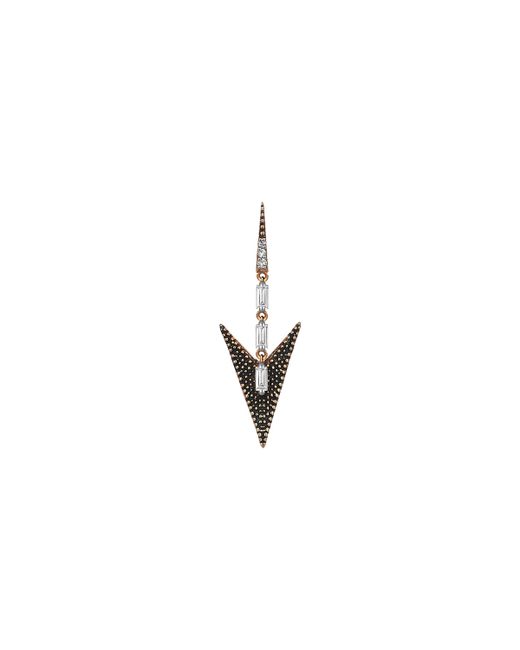 Kismet by Milka 14k Rose Gold Diamond Big Arrow Dangle Earring Single