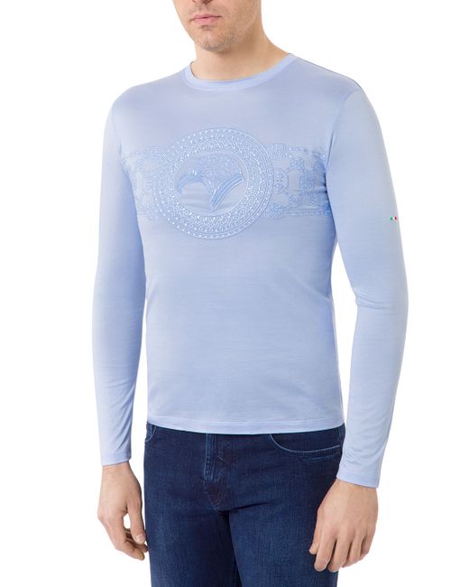 Stefano Ricci Eagle Embroidered Long-Sleeve T-Shirt