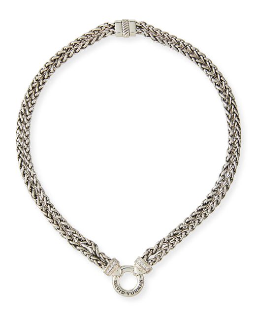 David Yurman Double Wheat Chain Necklace with Diamonds