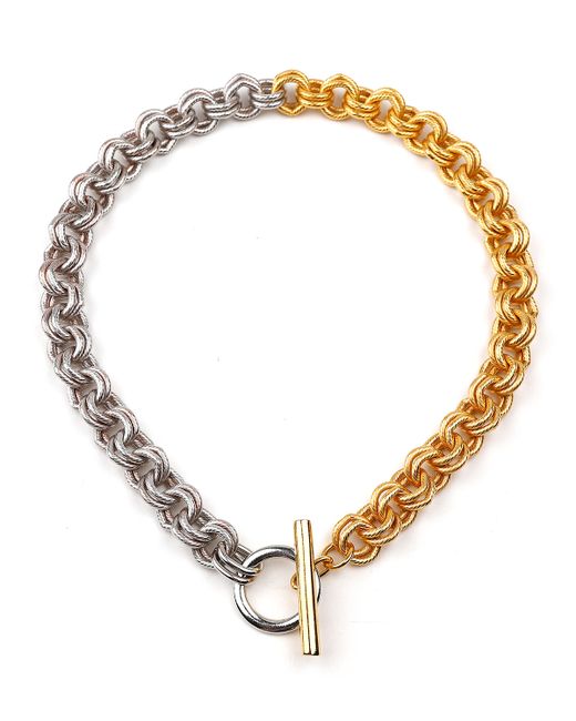 Ben-Amun Two-Tone Double Circle Links Necklace