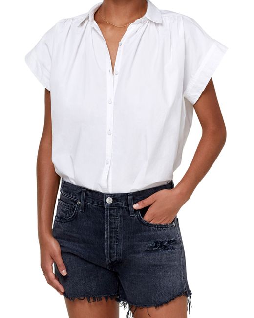 Citizens of Humanity Penny Short-Sleeve Cotton Blouse