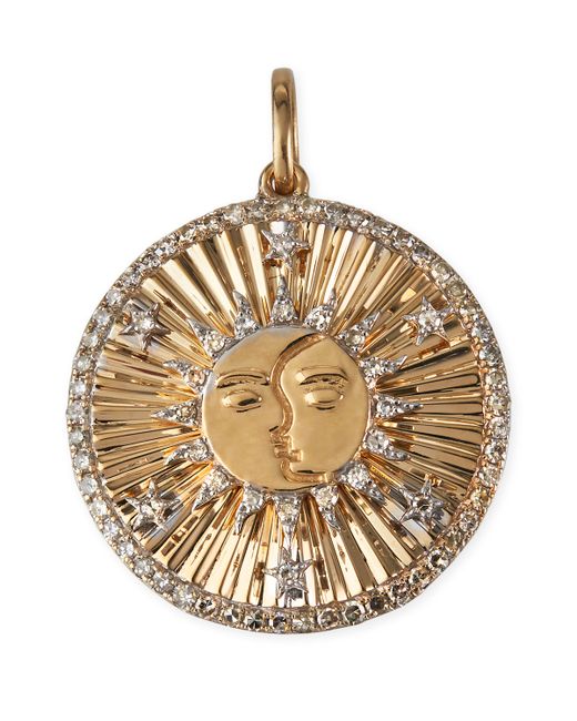 Kastel Jewelry Textured Celestial Diamond Kiss Pendant