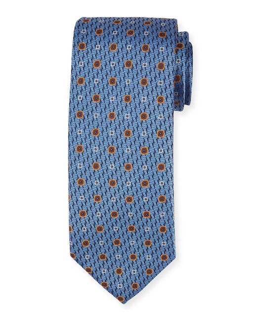 Canali Alternating Small Boxes Silk Tie