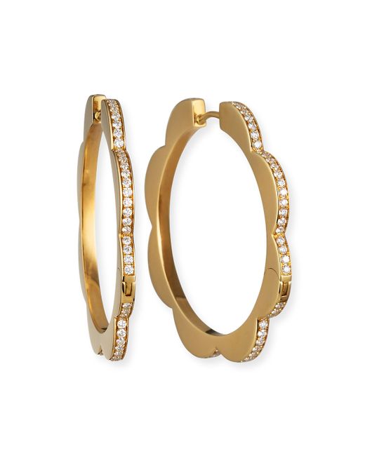 Cadar 18k Gold Large Diamond Triplet Hoop Earrings