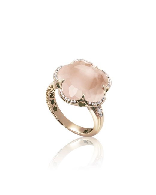 Pasquale Bruni Bon Ton 18k Rose Quartz Ring with Diamonds
