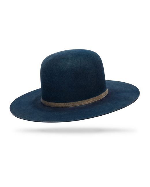 Worth & Worth by Orlando Palacios Domo Indigo Beaver Felt Fedora Hat
