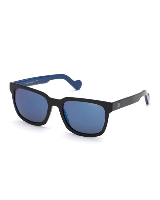 Moncler Square Plastic Sunglasses Black/