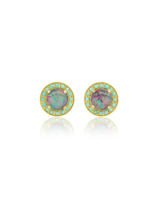 Andrea Fohrman Opal and Turquoise Stud Earrings