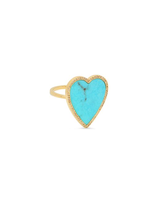 Jennifer Meyer 18k Lapis Heart Diamond-Trim Ring