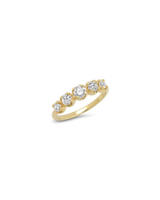Jennifer Meyer 18k Gold Graduated Diamond Ring 6.5