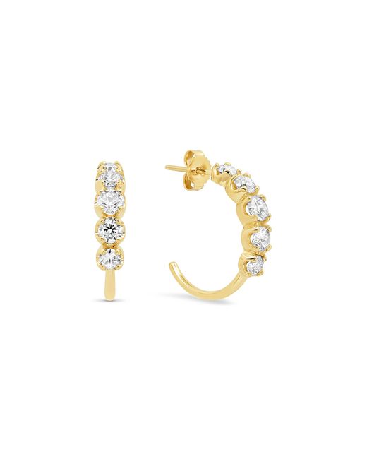 Jennifer Meyer 18k Gold Graduated Diamond Small Hoop Earrings