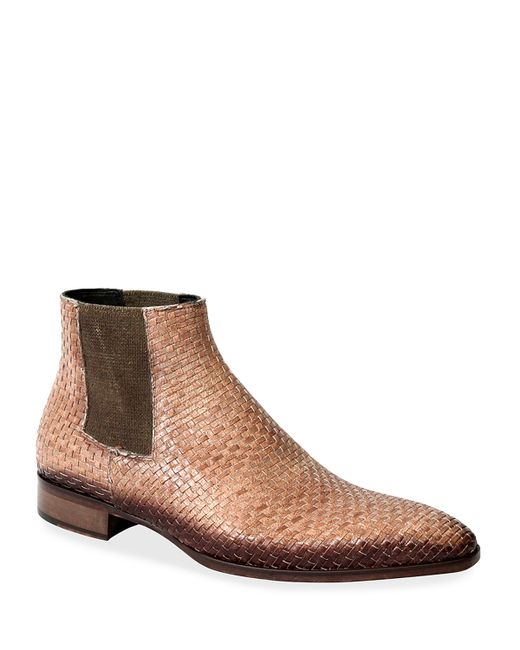 Jo Ghost Burnished Woven Chelsea Boots