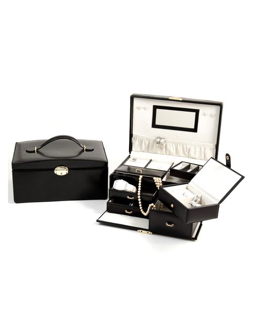 Bey-Berk 2-Level Leather Jewelry Box