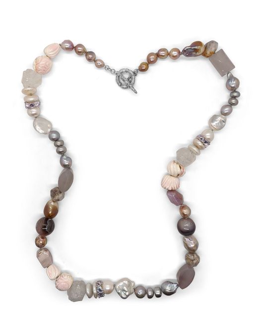 Stephen Dweck Multi-Gem and Pearl Necklace 39L