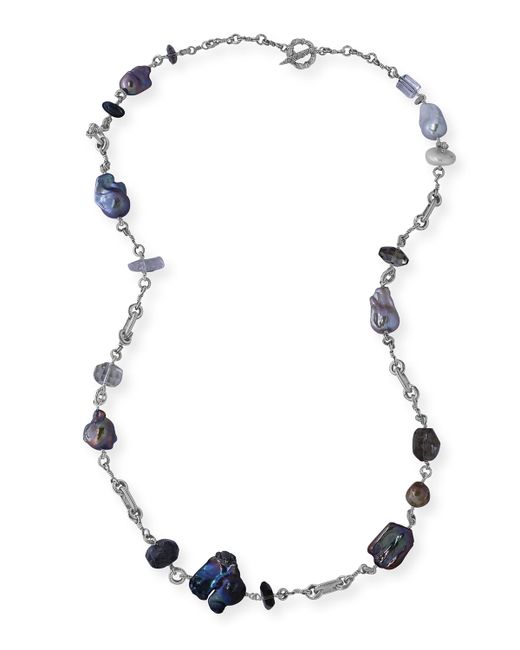 Stephen Dweck Multi-Stone and Pearl Necklace 39L
