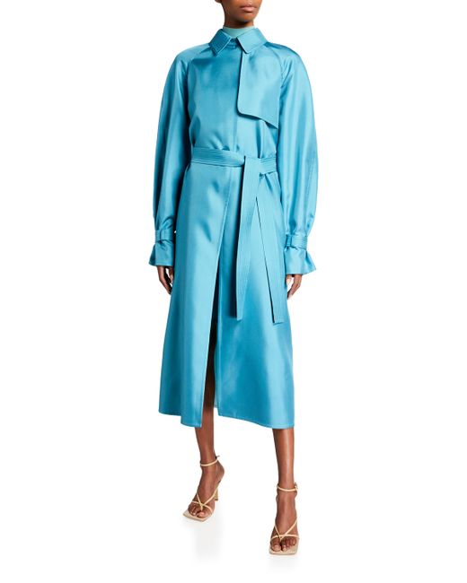 Lapointe Belted Silk Trench Coat
