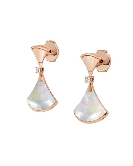 Bvlgari Divas Dream 18k Rose Gold Mother-of-Pearl Earrings