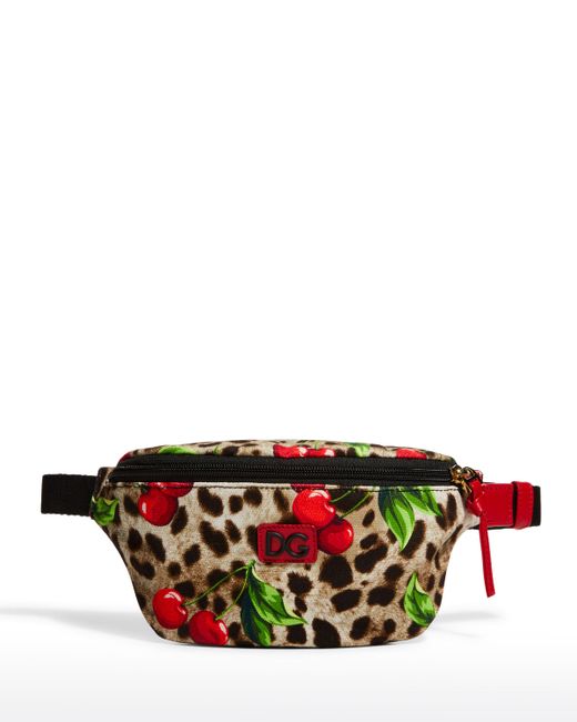 Dolce & Gabbana Leopard Cherry-Print Belt Bag