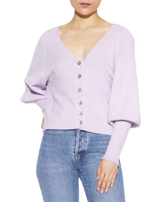Apparis Stacey Cropped Balloon-Sleeve Cardigan