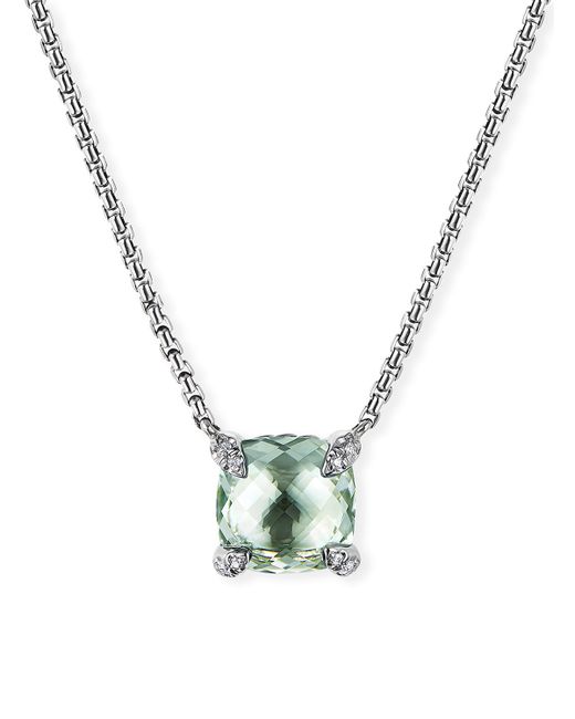 David Yurman Chatelaine Cushion Pendant Necklace with Diamonds