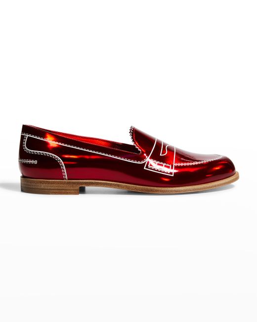 Christian Louboutin Printed Patent Penny Loafers