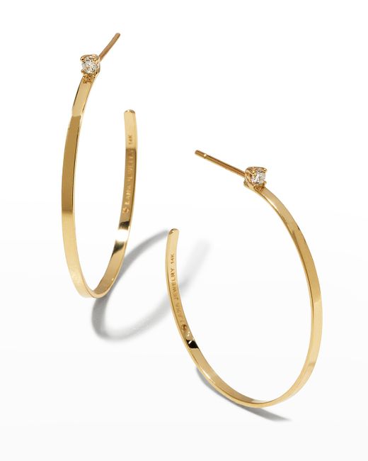 Lana Jewelry 14k Diamond Sunrise Hoop Earrings