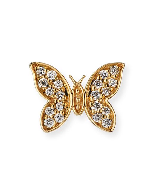 Sydney Evan 14k Diamond Tiny Butterfly Stud Earring Single