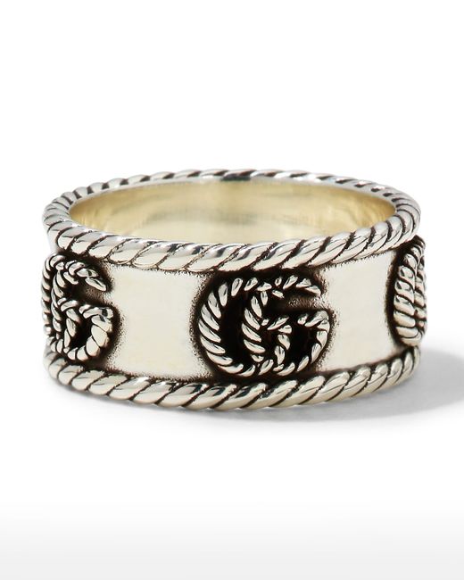 Gucci GG Marmont Cabled Sterling Band Ring
